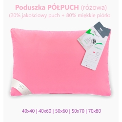 Różowa poduszka półpuch AMZ 50x70