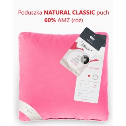 Poduszka Natural Classic puch 60% AMZ (róż)