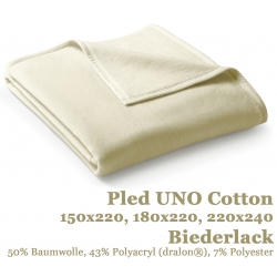 Pled biały 150x220 UNO Cotton Biederlack