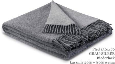 Pled Biederlack z kaszmiru Grau-Silber