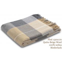 Pled 130x170 Quito Beige Wool wełna Biederlack