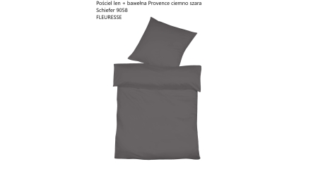 Pościel len bawełna ciemno szara Schiefer 9058