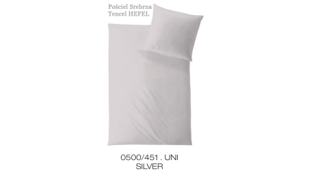 Pościel Silver Srebrna UNI HEFEL Tencel