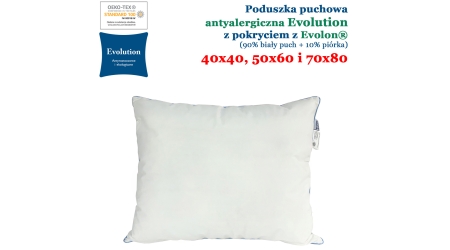 Antyalergiczna poduszka puchowa Evolution z pokryciem z Evolon®